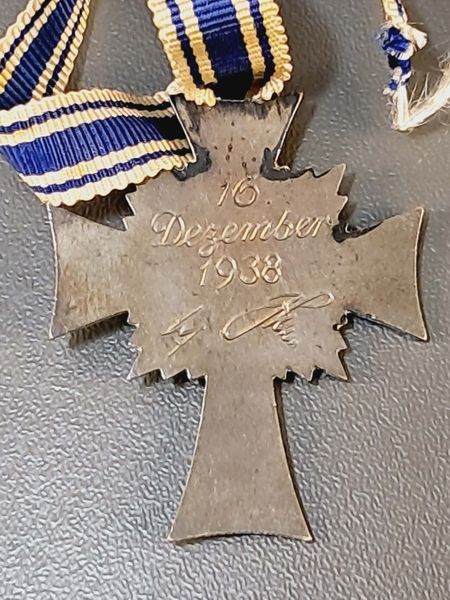 Srebrny Krzyż Matki &ndash; Oryginalna Wstążka &ndash; 1938