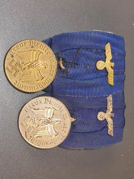 Podw&oacute;jna Szpanga Medalowa Wehrmachtu &ndash; 12 i 4 lata służby &ndash; Stan Wyśmienity