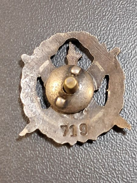 Rzadka Numerowana Miniatura Odznaki KPW Kolejowe Przysposobienie Wojskowe - II RP - Nr 719