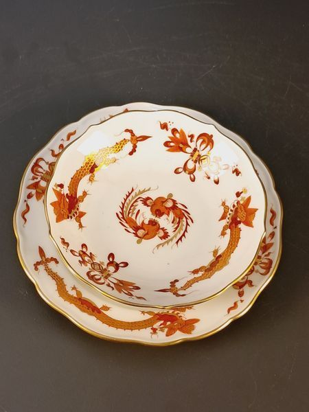 Trio Śniadaniowe Meissen &ndash; Czerwony Smok z Ming (Ming Drache Rot)