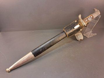 Niemiecki Bagnet Policyjny (Polizei Seitengewehr) Model 1936 dla Podoficer&oacute;w, Alexander Coppel Solingen, Sygnowany S.Ar. I 1167, Z Żabką i Tebelakiem