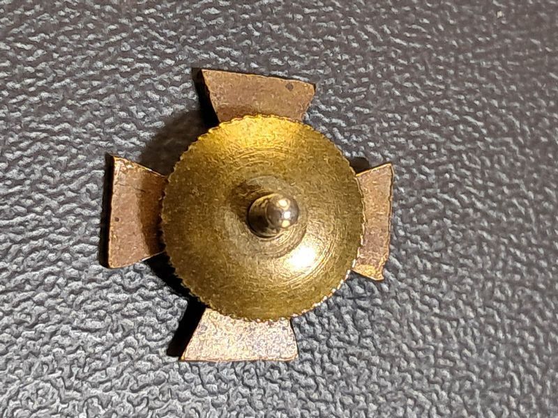 Miniatura Francuskiego Krzyża Wojennego (Croix de Guerre) I Wojna Światowa 1914-1918, Oryginał, Brąz