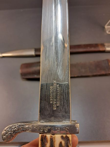 German police bayonet combat model, Weyersberg Kirschbaum & Cie Solingen, matching numbers