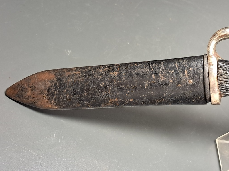 Ekstremalnie rzadki kordzik HJ producenta Kohlen, Solingen, z mottem