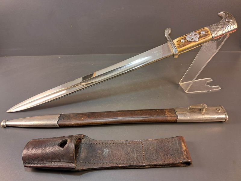 German police bayonet combat model, Weyersberg Kirschbaum & Cie Solingen, matching numbers
