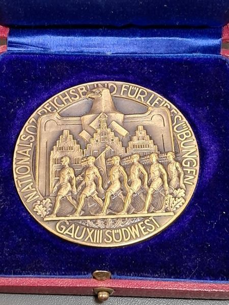 SA Memorial Wrestling Medal Gau XIII S&uuml;dwest &ndash; Marked Beckerle &ndash; Cased