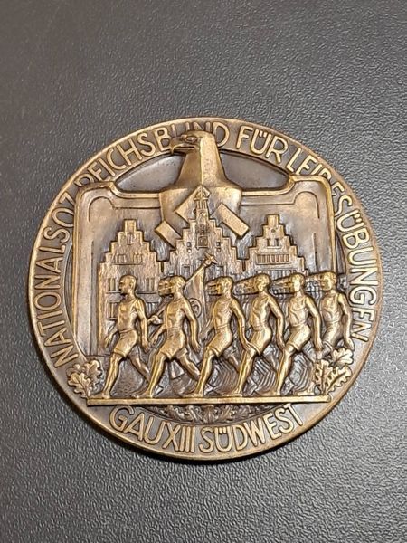 SA Memorial Wrestling Medal Gau XIII S&uuml;dwest &ndash; Marked Beckerle &ndash; Cased