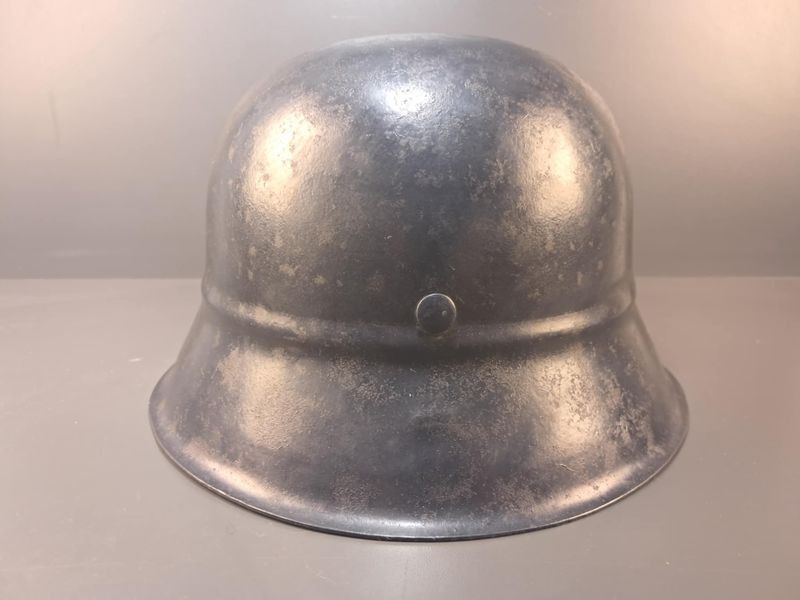 Rare German M42 Luftschutz Helmet &ndash; Stamped EF66 &ndash; Combat Variant