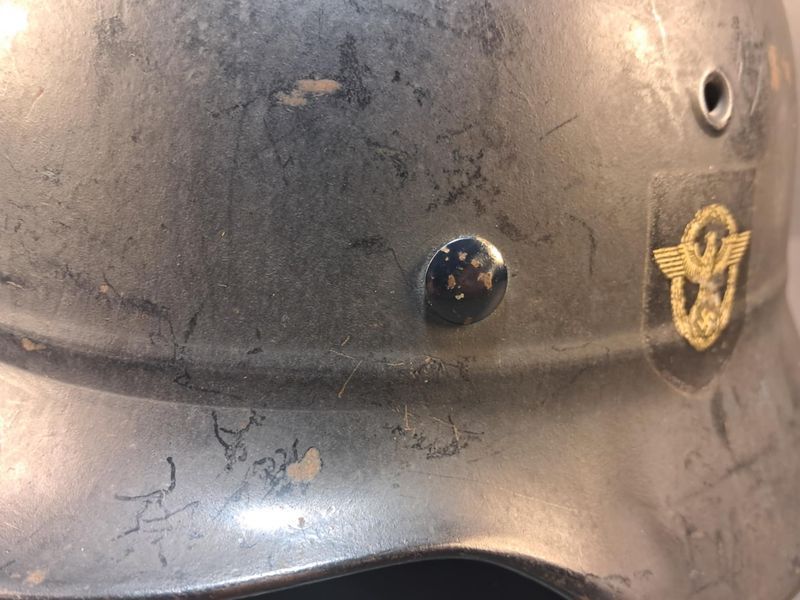Police M40 Helmet &ndash; Marked ET66 &ndash; Double Decal Luftschutz Combat Shell
