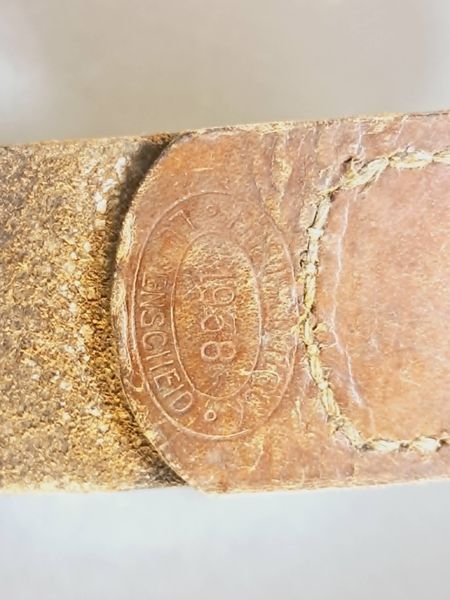 Oryginalna Klamra Pasa Luftwaffe ze Sk&oacute;rzanym Językiem &ndash; Aluminiowa &ndash; Sygnowana L&uuml;denscheid 1938