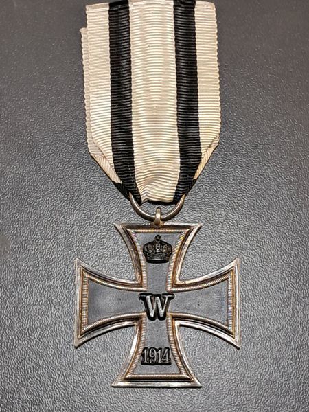 Rare 1914 Iron Cross 2nd Class &ndash; Non-Combatant Ribbon &ndash; Maker Marked