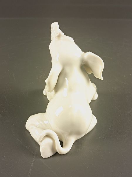 Allach Porcelain Figurine &ndash; Elephant with Raised Trunk &ndash; Th. K&auml;rner Design No. 4