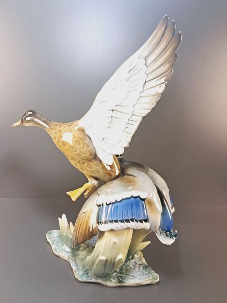 Large Porcelain Mallard Ducks Figurine &ndash; Hutschenreuther &ndash; Karl-Heinz Achtziger