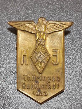 Oryginalna Odznaka Pamiątkowa HJ Rudolstadt 1933 (Th&uuml;ringen) &ndash; Rzadka
