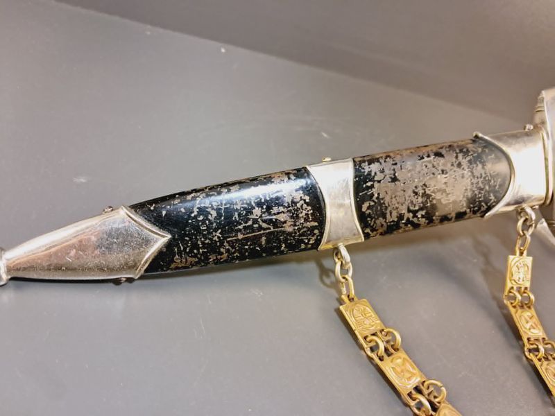 Ultra Rare Chained NSKK Marine Dagger &ndash; Period Ground R&ouml;hm Blade &ndash; WWII
