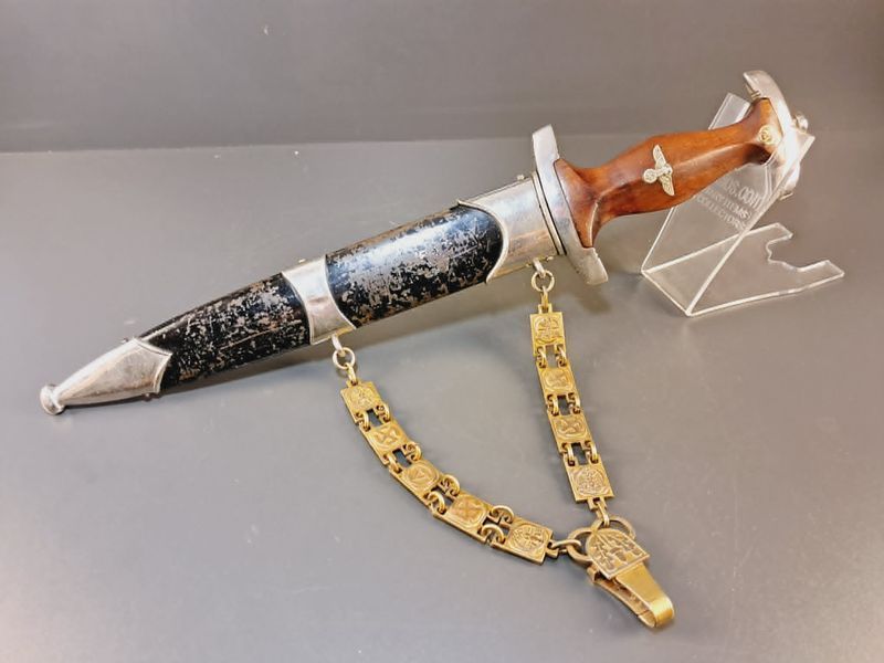 Ultra Rare Chained NSKK Marine Dagger &ndash; Period Ground R&ouml;hm Blade &ndash; WWII