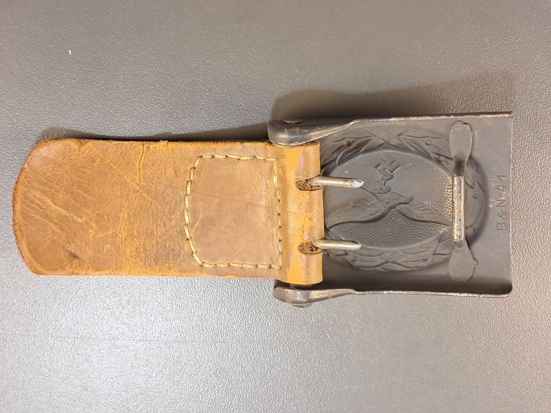 Luftwaffe Steel Belt Buckle &ndash; Berg & Nolte 1941 &ndash; Double Marked