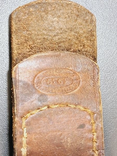 Original Aluminium Wehrmacht (Heer) Belt Buckle with Leather Tab &ndash; I.G.&S. 39