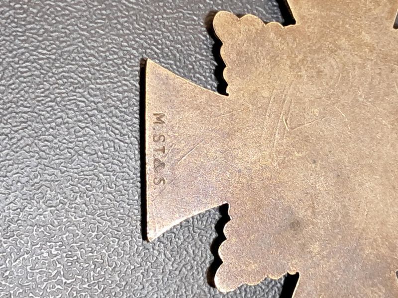 Gold Cross for 25 Years of Service in the Danzig Police &ndash; Signed M. ST. & S.