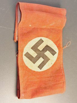 Cotton SA / NSDAP Armband &ndash; Authentic Period Screen-Printed Swastika Variant