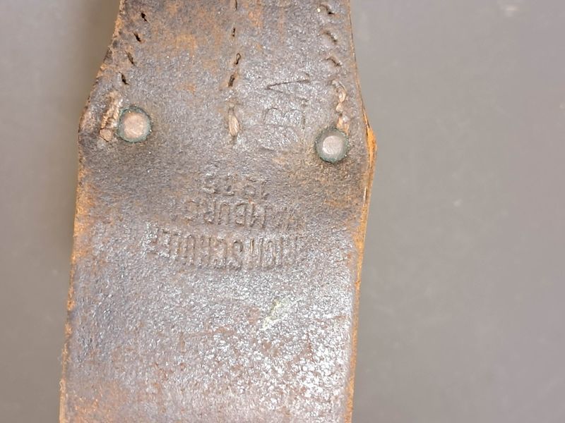Original WWII German Mauser S.84/98 Bayonet Frog &ndash; LBA (Luftwaffe) &ndash; Anton Schuler 1939