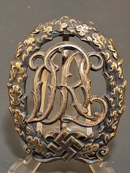 Silver German Sports Badge DRL &ndash; Buntmetall &ndash; Beautiful Patina